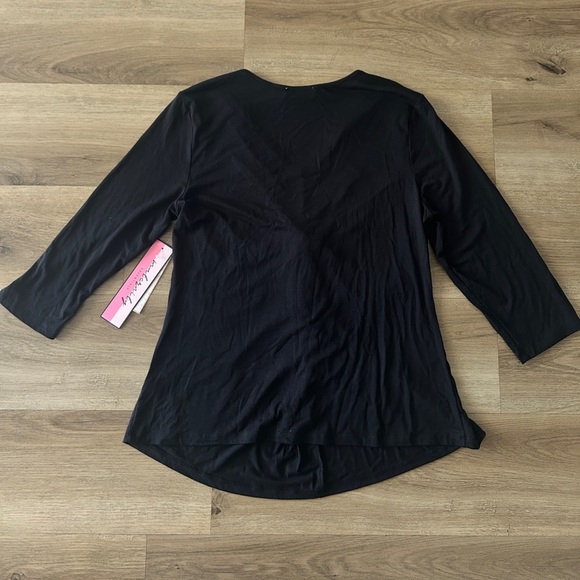 Indigo Rose Black 3/4 Sleeve Maternity Knot Front Top, Size: Small, Medium- NWT - Picture 9 of 12